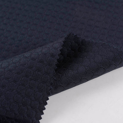 Navy Tone-on-Tone Square Jacquard, Polyester
