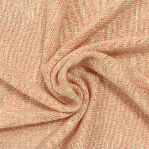 Slub Polyester Viscose Stretch Chunky Knit Fabric, 185 gsm, 160 cm — Orange
