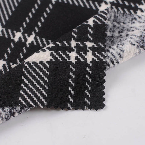 Black Plaid Jacquard, Polyester, 239 gsm