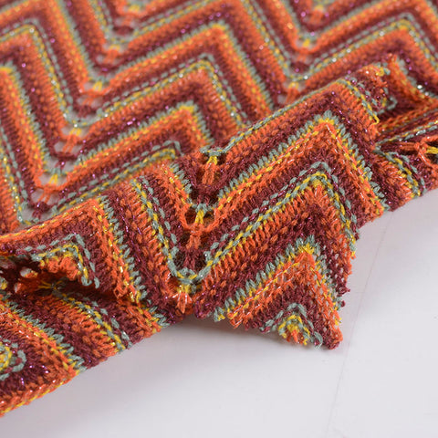 Red Chevron Jacquard