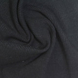 Cotton Stretch Rib Knit Fabric, 280 gsm, 130 cm — Black — photo 2