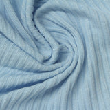 Polyester Viscose Stretch Rib Knit Fabric, 225 gsm, 168 cm — Blue — photo 2