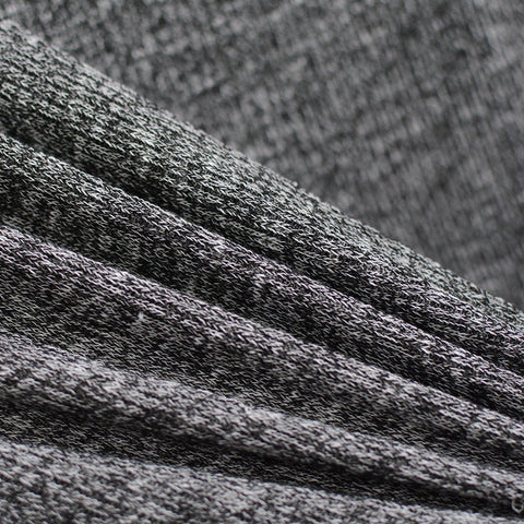 Black Marl Rib Knit, Viscose-Poly, 210 gsm