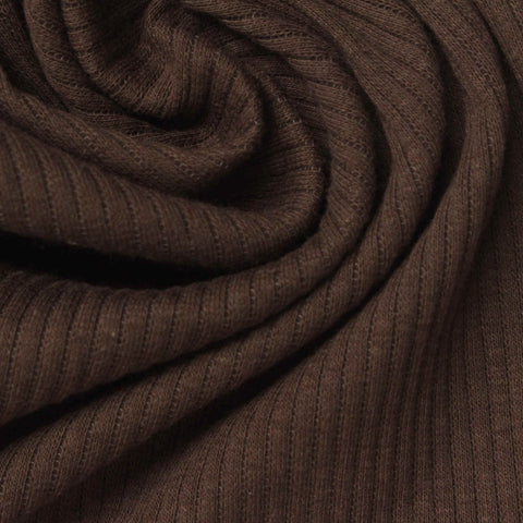 Rib Knit Fabric, 250 gsm, 120 cm — Brown
