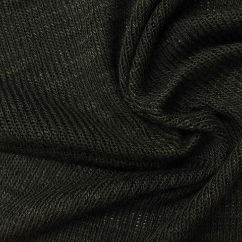 Viscose Polyester Stretch Chunky Knit Fabric, 155 gsm, 165 cm — Black