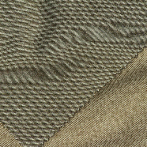 Polyester Cotton Stretch Interlock Knit Fabric, 220 gsm, 170 cm — Khaki