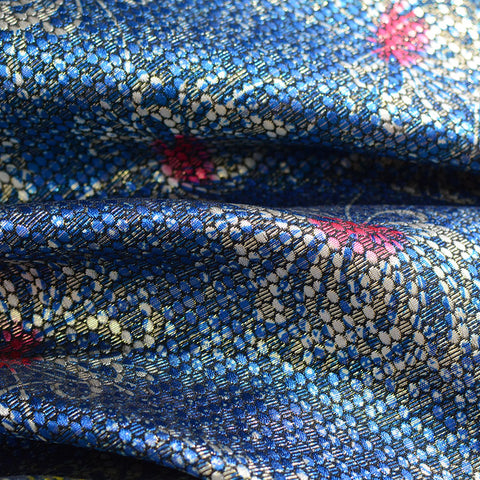 Pink Floral Jacquard, Poly-Cotton, 170 gsm