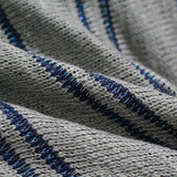 Dark Blue Vertical-Stripe Chunky Knit, Cotton-Acrylic — photo 2