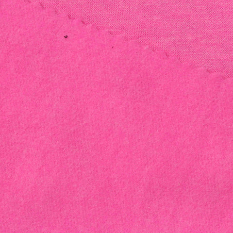 Brushed Polyester Viscose Stretch French Terry Fabric, 200 gsm, 160 cm — Pink
