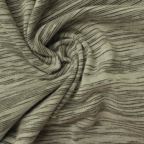 Grey Stripe Jersey Knit, Viscose-Poly