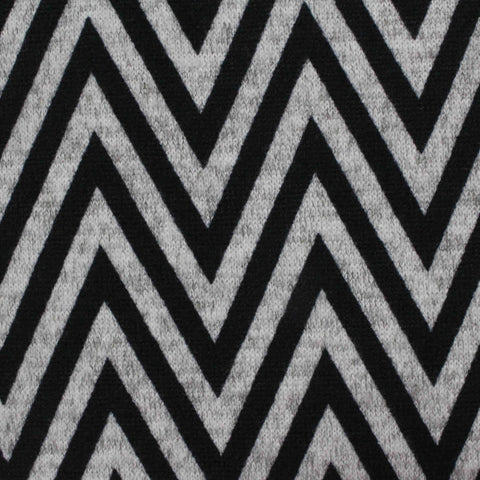 Black Chevron Knit, Polyester, 182 gsm