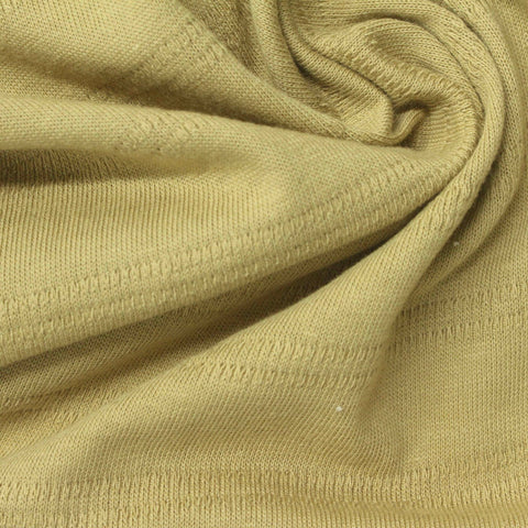 Khaki Textured-Band Jersey Knit, Cotton