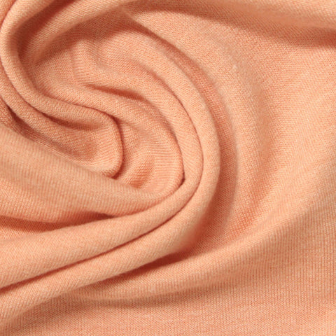 Peach Heathered-Marl French Terry, Poly-Viscose