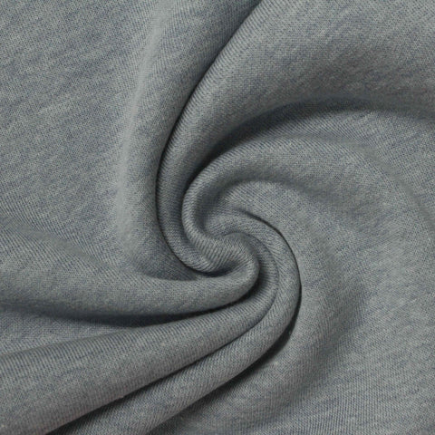 Grey Marl French Terry, Cotton-Poly, 270 gsm