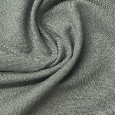 Polyester Cotton Blend Stretch French Terry Fabric, 313 gsm, 175 cm — Green