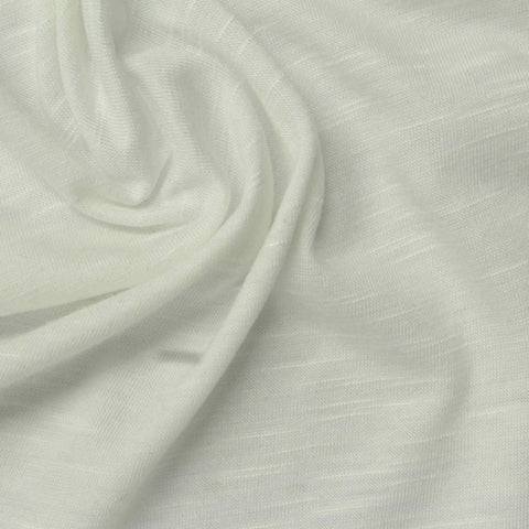 Slub Polyester Viscose Jersey Knit Fabric, 150 gsm, 140 cm — White