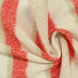 White Vertical-Stripe Chunky Knit, Viscose-Poly — photo 2