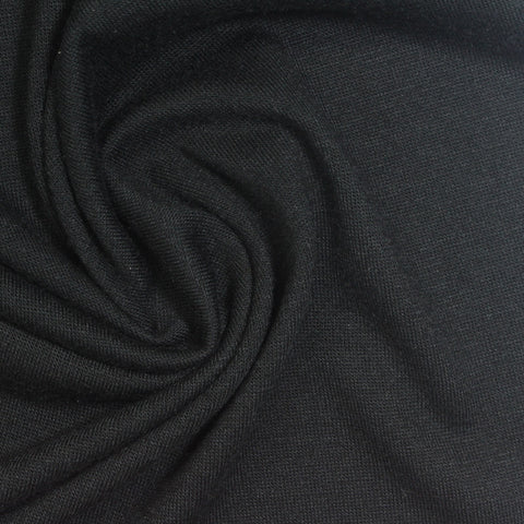 Polyester Viscose Jersey Knit Fabric, 180 gsm, 180 cm — Black