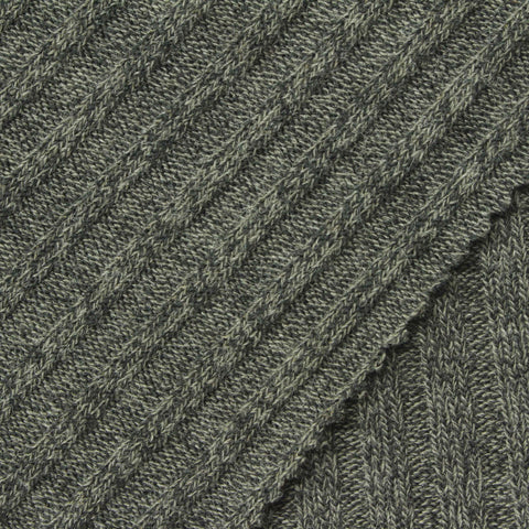 Olive Heather Rib Knit, Poly-Viscose