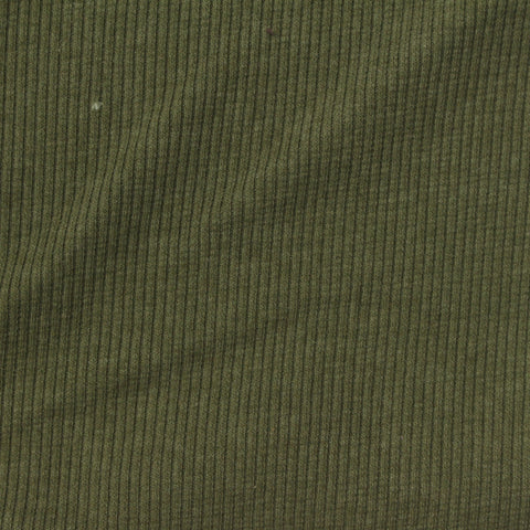 Cotton Polyester Stretch Rib Knit Fabric, 210 gsm, 132 cm — Green