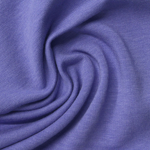 Brushed Cotton Viscose Stretch French Terry Fabric, 215 gsm, 160 cm — Purple