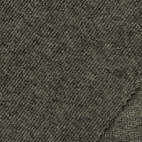 Light Grey Marl Rib Knit, Poly-Viscose, 300 gsm, 140 cm