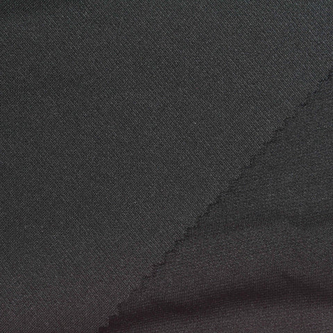100% Polyester Ponte Knit Fabric, 270 gsm, 150 cm — Black