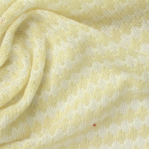 Light Yellow Diamond Chunky Knit, Cotton-Poly
