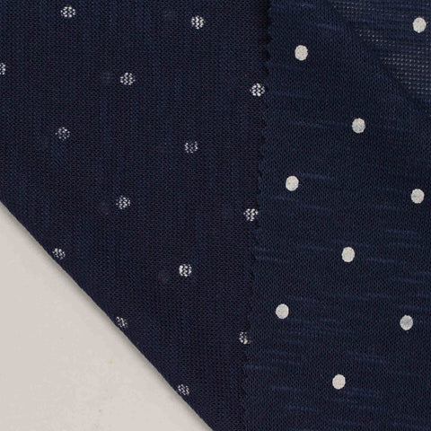 White Dots Jersey Knit, Poly-Viscose, 180 gsm