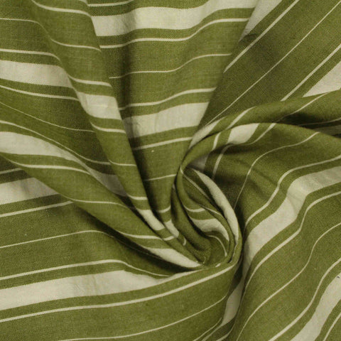 Green Horizontal-Stripe Woven, Cotton
