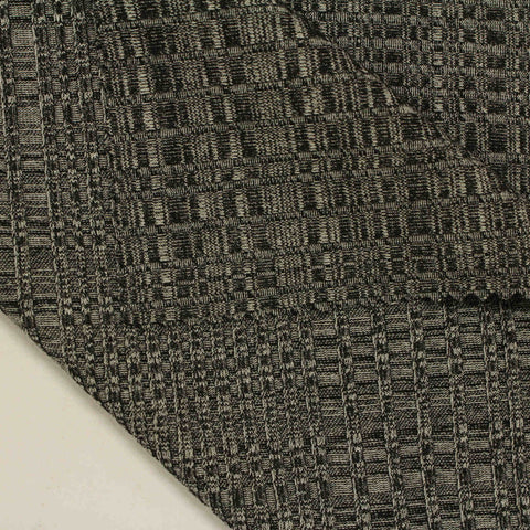 Black Horizontal-Band Rib Knit, Polyester