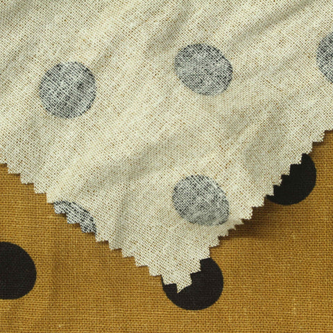 Black Dots Woven, Viscose-Linen, 215 gsm