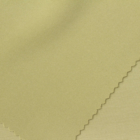 Washed Polyester Viscose Stretch Scuba Knit Fabric, 300 gsm, 160 cm — Khaki
