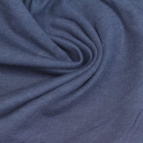 Cotton Stretch French Terry Fabric, 245 gsm, 185 cm — Blue