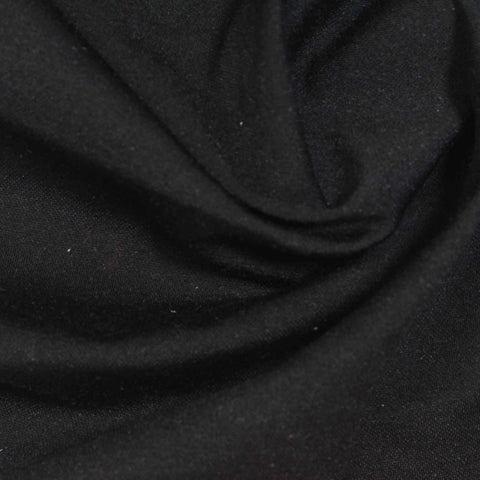 Nylon Viscose Stretch Piqué Knit Fabric, 298 gsm, 154 cm — Black