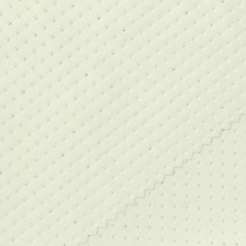 Cream Tone-on-Tone Dot Warp Knit, Polyester