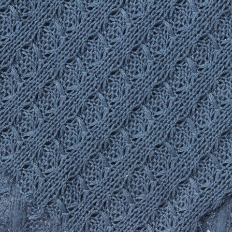 Blue Textured Waffle Knit, Poly-Viscose