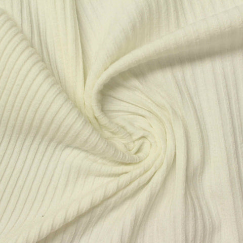 Polyester Viscose Stretch Rib Knit Fabric, 230 gsm — Beige