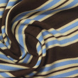 Brown Horizontal-Stripe Velvet, Polyester — photo 2