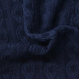 Jacquard Polyester Stretch Jersey Knit Fabric, 250 gsm, 145 cm — Navy — photo 2