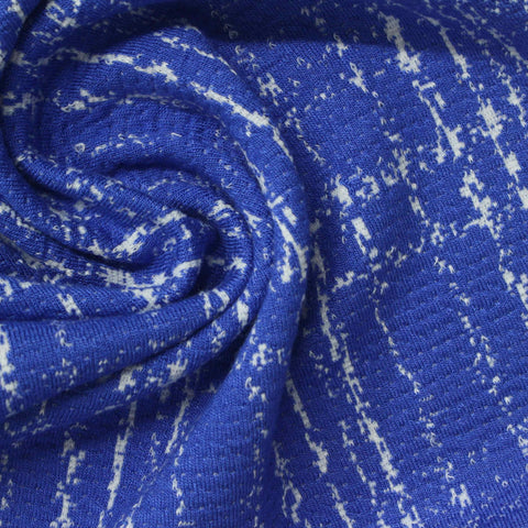 Blue Grid Jacquard, Viscose-Poly