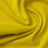 Polyester Cotton Stretch Rib Knit Fabric, 432 gsm, 135 cm — Yellow — photo 2