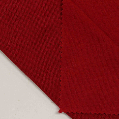 Polyester Viscose Stretch Jersey Knit Fabric, 232 gsm, 150 cm — Red