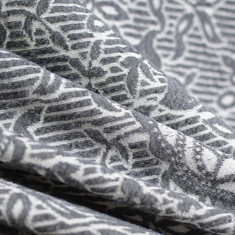 Grey Floral Jacquard, Polyester