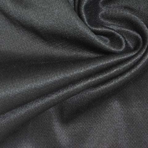 Viscose Polyester Blend Stretch Rib Knit Fabric, 280 gsm, 185 cm — Black