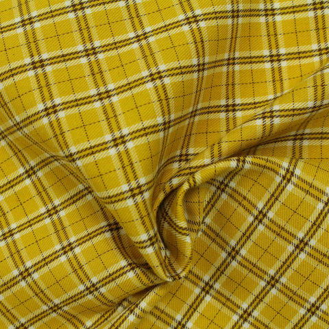 Yellow Plaid Twill, Cotton
