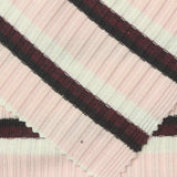 White Horizontal-Stripe Rib Knit, Poly-Viscose — photo 2
