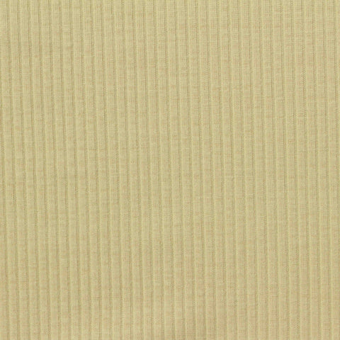 Viscose Polyester Stretch Rib Knit Fabric, 300 gsm, 155 cm — Beige