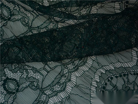 Dark Green Floral Lace, Nylon