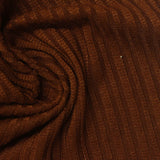 Polyester Stretch Rib Knit Fabric, 230 gsm, 153 cm — Brown — photo 2